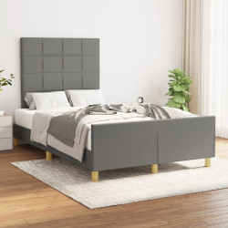 Estrutura de cama sem colchão cinza escuro 120x190 cm tecido