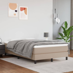 Estrutura de cama com molas 120x200 cm couro artificial cappuccino