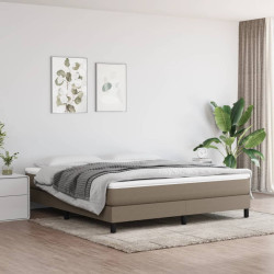 Estrutura de cama com molas 180x200 cm tecido castanho-acinzentado