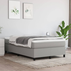 Estrutura de cama com molas 120x200 cm tecido cinzento-claro