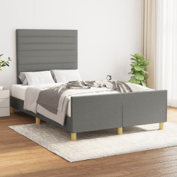 Estrutura de cama sem colchão cinza escuro 120x190 cm tecido