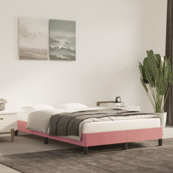 Estrutura de cama com colchão 120x190 cm veludo rosa