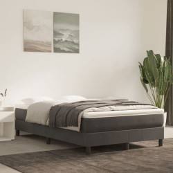 Estrutura de cama com molas 120x200 cm veludo cinzento-escuro