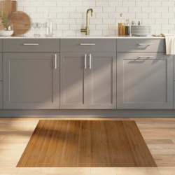Tapete retangular 100x100 cm bambu castanho