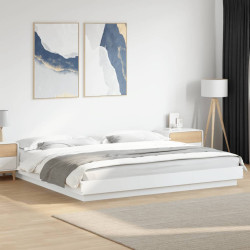 Estrutura de cama 200x200 cm derivados de madeira branco