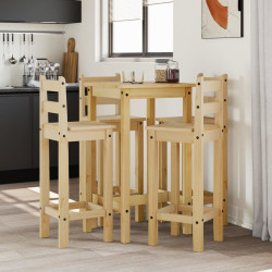 5 Pcs conjunto de bar pinho maciço