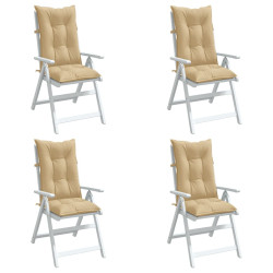 Almofadões para cadeiras altas 4 pcs mesclado tecido bege