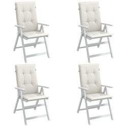 Almofadões para cadeiras altas 4 pcs mesclado tecido creme