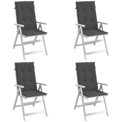 Almofadões para cadeiras altas 4 pcs mesclado tecido antracite