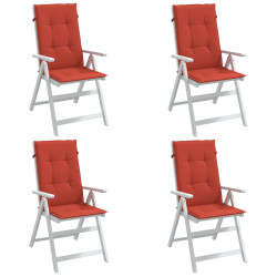 Almofadões cadeiras altas 4 pcs mesclado tecido vermelho