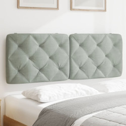 Almofadão de cabeceira 137 cm veludo cinzento-claro