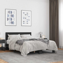 Estrutura de cama 120x190 cm derivados de madeira/metal preto