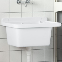 Lavatório de parede 50x35x24 cm resina branco