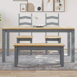 Mesa de jantar panama 160x80x75 cm pinho maciço cinzento
