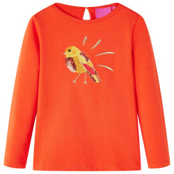T-shirt de manga comprida para criança laranja-escuro 116