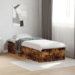 Estrutura cama s/ colchão derivados de madeira carvalho fumado