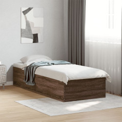 Estrutura cama s/ colchão derivados madeira carvalho castanho