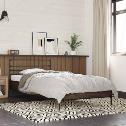 Estrutura de cama derivados de madeira/metal carvalho castanho