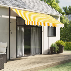 Tecido de substituição para sanefa de toldo 300 cm riscas amarelo/branco