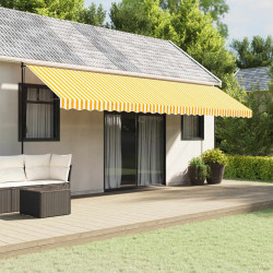Tecido de substituição para sanefa de toldo 600 cm riscas amarelo/branco