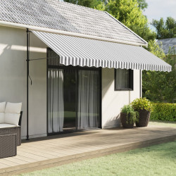 Tecido de substituição para sanefa de toldo 450 cm riscas antracite/branco