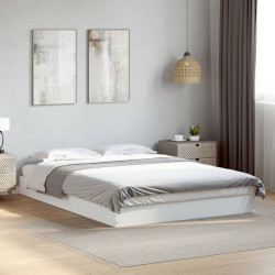 Estrutura de cama 135x190 cm derivados de madeira branco