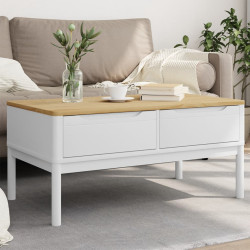 Mesa de centro floro 99x55,5x45 cm madeira pinho maciça branco