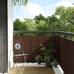 Tela de varanda 600x80 cm vime PE castanho e preto