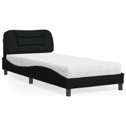 Cama com colchão hvar 80x200 cm tecido preto