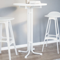 Mesa de bar ø70x110 cm derivados de madeira e aço branco