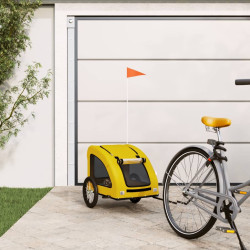 Reboque bicicleta p/ animais tecido oxford/ferro amarelo
