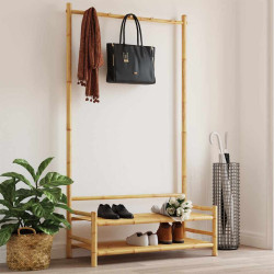 Roupeiro com prateleiras 103x40x183 cm bambu