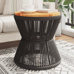 Mesa de centro com base de arame ø 45x44 cm acácia maciça