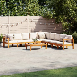 6 Pcs conjunto de sofás de jardim com almofadões acácia maciça