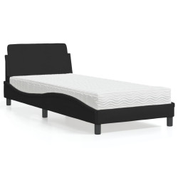 Cama com colchão dover 90x190 cm tecido preto