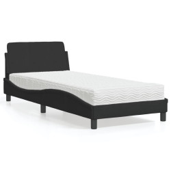 Cama com colchão dover 90x200 cm veludo preto