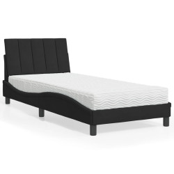 Cama com colchão hanko 80x200 cm veludo preto