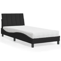 Cama com colchão hanko 90x190 cm veludo preto