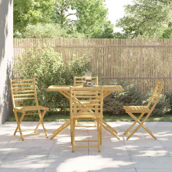 5 Pcs conjunto de jantar para jardim bambu
