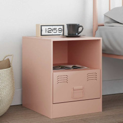 Mesa de cabeceira 34,5x39x44 cm aço rosa