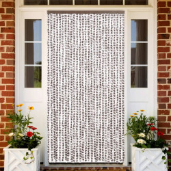 Cortina anti-insetos 118x220 cm chenille cinza acastanh./branco