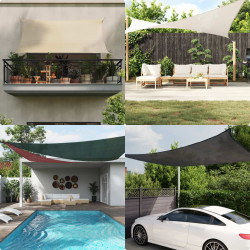 Para-sol estilo vela retangular 160 g/m² 4x7 m pead azul