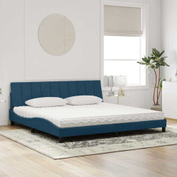 Cama com colchão hanko 200x200 cm veludo azul