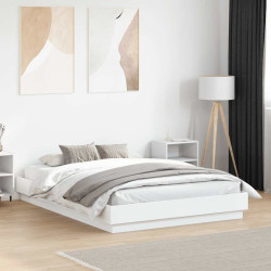 Estrutura de cama 120x190 cm derivados de madeira branco