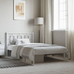 Estrutura de cama em metal com cabeceira 107x203 cm branco