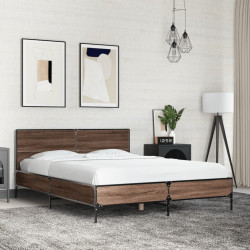 Estrutura de cama 140x190cm derivados madeira/metal