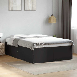 Estrutura de cama 120x190 cm derivados de madeira preto