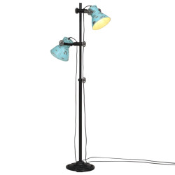 Candeeiro de pé 25 w 25x25x90/140 cm e27 azul desgastado
