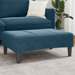 Apoio de pés 77x55x31 cm veludo azul