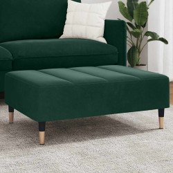Apoio de pés 77x55x31 cm veludo verde-escuro